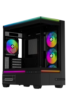 Корпус без блока питания/ Case Thermalright M10 FAN4-C, Mini-Tower, TG, 4x120mm ARGB, 2xUSB-A 3.0, 1xUSB Type-C, mATX, mITX Black