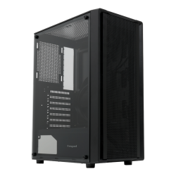 Корпус без блока питания/ Case HSPD M530, Mesh Mid Tower, Black, TG, 0.4 SPCC, no fans ATX, mATX, mITX 155/290/200mm 2x2.5
