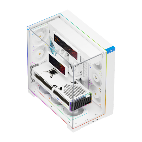 Корпус без блока питания/ Case Thermalright A70 Vision FAN5-C, Midi-Tower, TG, LCD, 5x120mm ARGB, 2xUSB-A 3.0, 1xUSB Type-C, ATX, mATX, mITX White