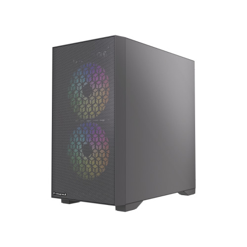 Корпус без блока питания/ Case HSPD M334, Mesh Mini-tower, Black, TG, 0.45 SPCC, 3x120mm ARGB (M11-120) mATX, mITX 160/340/180mm 2x2.5 Корпус без блока питания/ Case HSPD M334, Mesh Mini-tower, Black, TG, 0.45 SPCC, 3x120mm ARGB (M11-120) mATX, mITX 160/340/180mm 2x2.5