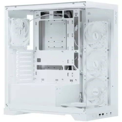 Корпус XPG INVADER X WHITE (INVADERXMT-WHCWW) Mid-Tower Gaming ATX PC Case with Panoramic View, Tempered Glass Panels, and RGB Lighting Black