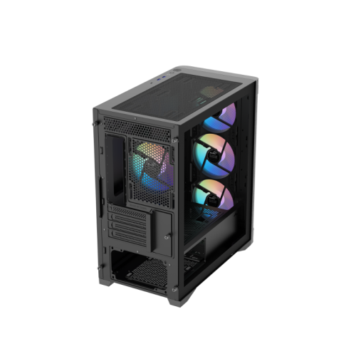 Корпус ПК без блока питания/ Case SAMA S31 Black, Midi-Tower, TG, 4x120mm ARGB, 2xUSB 3.0 + 1xUSB 3.2 Type-C, mATX, mITX Black