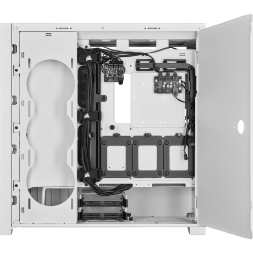Корпус без блока питания/ Case Corsair iCUE 5000X RGB QL Edition, Midi-Tower, TG, 4x120mm RGB, 2xUSB-A 3.2, 1xUSB 3.2 Type-C, E-ATX, ATX, mATX, mITX White