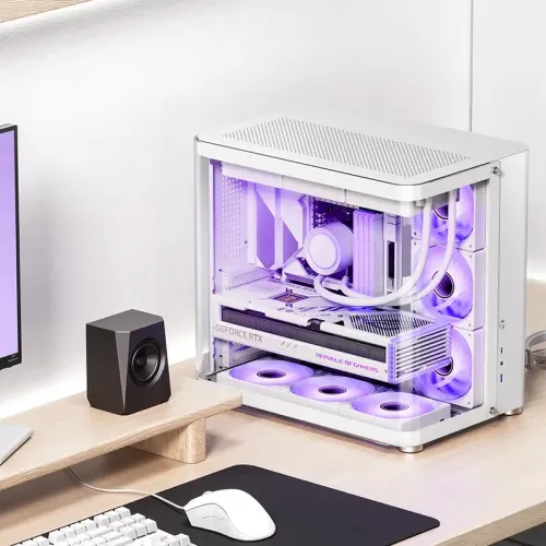 Корпус без блока питания/ Case JONSBO TK-2, Midi-Tower, TG, no fans, 1xUSB-A 3.2 + 1xUSB-C 3.2, ATX, mATX, mITX White
