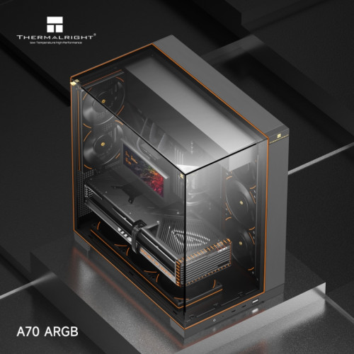 Корпус без блока питания/ Case Thermalright A70 FAN5-C, Midi-Tower, TG, 5x120mm ARGB, 2xUSB-A 3.0, 1xUSB Type-C, ATX, mATX, mITX Black