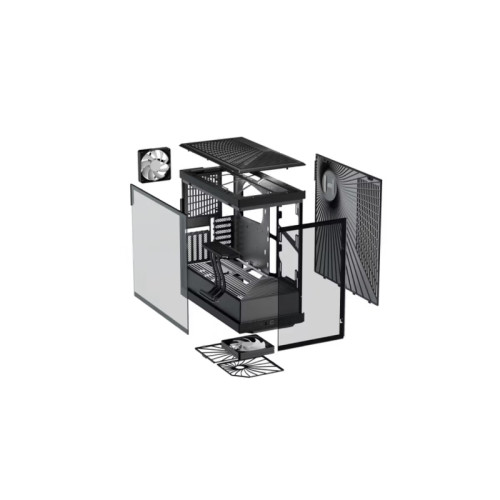 Корпус без блока питания/ Case HYTE Y40, Midi-Tower, TG, no fans, 2xUSB-A 3.2, 1xUSB Type-C, ATX, mATX, mITX Pitch Black