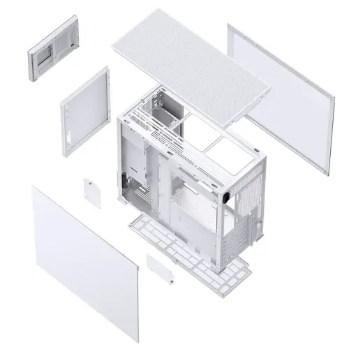 Корпус без блока питания/ Case JONSBO D41 MESH SCREEN, Midi-Tower, TG, no fan, 1xUSB-A 3.2 + 1xUSB-C 3.2, ATX, mATX White