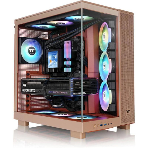 Корпус Thermaltake View 380 XL TG ARGB Gravel Sand коричневый без БП E-ATX 2x120mm 2xUSB3.0 audio bott PSU