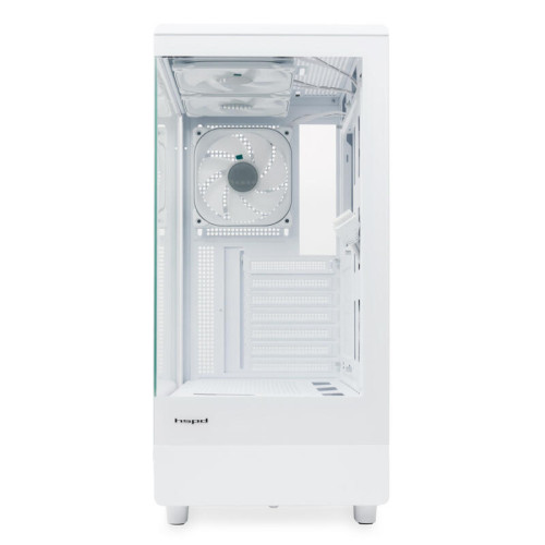Корпус без блока питания/ HSPD F510, Panoramic Mid Tower, White, TG, 0.5 SPCC, 3x120mm ARGB ATX, mATX, mITX 180/280/160mm 1x2.5