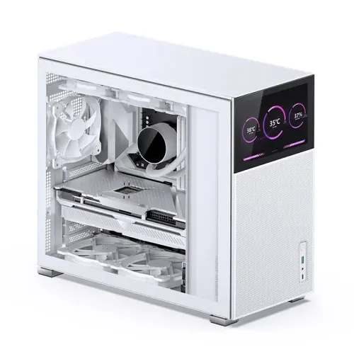 Корпус без блока питания/ Case JONSBO D41 MESH SCREEN, Midi-Tower, TG, no fan, 1xUSB-A 3.2 + 1xUSB-C 3.2, ATX, mATX White