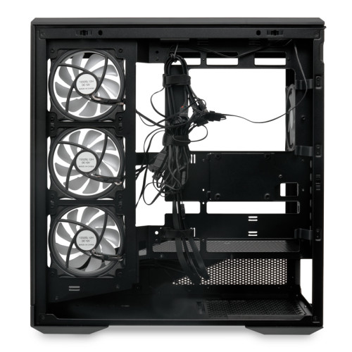 Корпус без блока питания/ Case HSPD F711, Panoramic Full Tower, Black, TG, 0.7 SPCC, 4x120mm ARGB (FN027) ATX, mATX, mITX 190/420/280mm 2x2.5