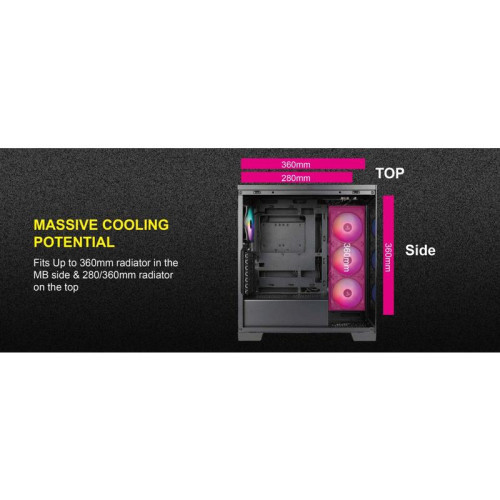 Корпус Azza COVE черный ATX 6x120mm 2x140mm 1xUSB2.0 1xUSB3.0 audio bott PSU [CSAZ-570B COVE]