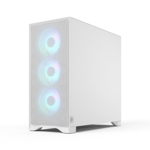 Корпус ПК без блока питания/ Case Fractal Design Pop 2 Air TG RGB, Midi-Tower, 3x120mm, 1xUSB-C + 1xUSB-A 3.2 ATX, mATX, mITX White