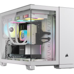 Корпус без блока питания/ Case Corsair 2500X Airflow, Midi-Tower, TG, no fan, 2xUSB-A 3.2, 1xUSB 3.2 Type-C, mATX, mITX White