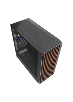 Корпус без блока питания/ Case HSPD F760, Mid Tower, Black, TG, 0.5 SPCC, 4x120mm ARGB E-ATX, ATX, mATX, mITX 165/420/200mm 2x2.5