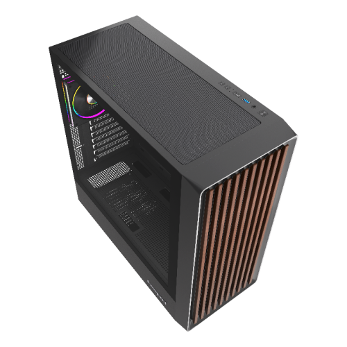 Корпус без блока питания/ Case HSPD F760, Mid Tower, Black, TG, 0.5 SPCC, 4x120mm ARGB E-ATX, ATX, mATX, mITX 165/420/200mm 2x2.5