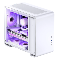 Корпус без блока питания/ Case JONSBO U4 Mini, Mini-Tower, TG, no fan, 1xUSB-A 3.0 + 1xUSB-C 3.2, mATX, mITX White