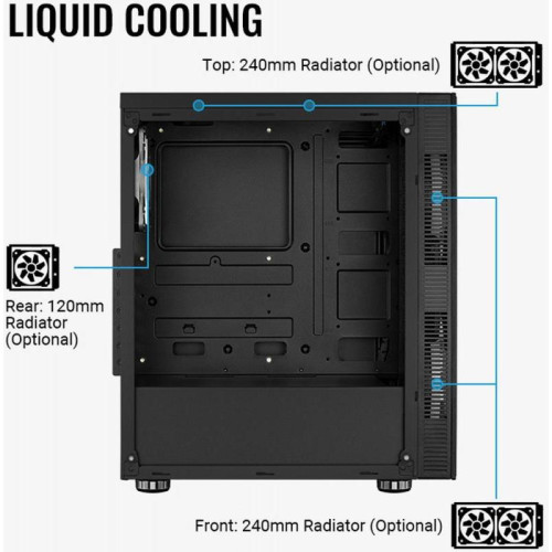 Корпус Aerocool Python-G-BK-v1 черный ATX 5x120mm 2x140mm 2xUSB2.0 1xUSB3.0 audio bott PSU [PYTHON-G-BK-V1]