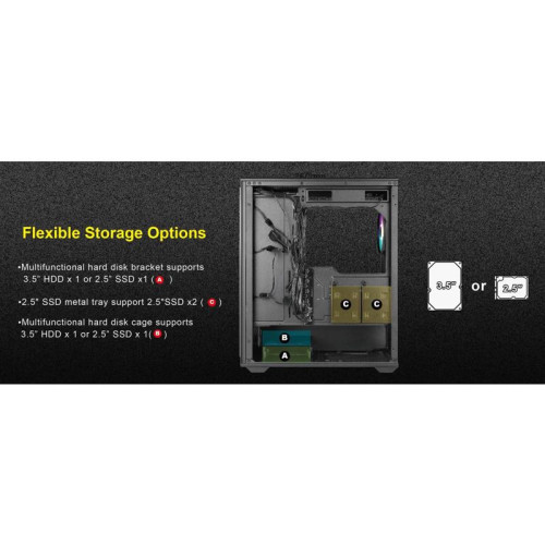 Корпус Azza Forest черный ATX 4x120mm 4x140mm 2xUSB3.0 audio bott PSU [CSAZ-370 FOREST]