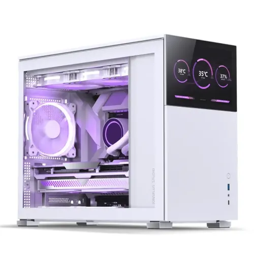 Корпус без блока питания/ Case JONSBO D31 STD SCREEN, Mini-Tower, TG, no fans, 1xUSB-A 3.2 + 1xUSB-C 3.2, mATX, mDTX, mITX White