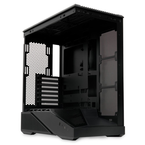 Корпус без блока питания/ Case HSPD F711, Panoramic Full Tower, Black, TG, 0.7 SPCC, no fans ATX, mATX, mITX 190/420/280mm 2x2.5