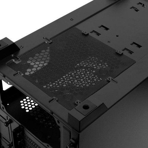 Корпус без блока питания/ Case HSPD M340, Mesh Mid Tower, Black, TG, 0.5 SPCC, no fans, mATX, mITX, 165/350/200mm, 2x2.5