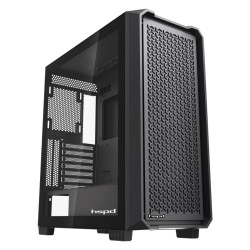 Корпус без блока питания/ Case HSPD F750, Mesh Full Tower, Black, TG, 0.6 SPCC, no fans, E-ATX, ATX, mATX, mITX 160/405/160mm 3x2.5