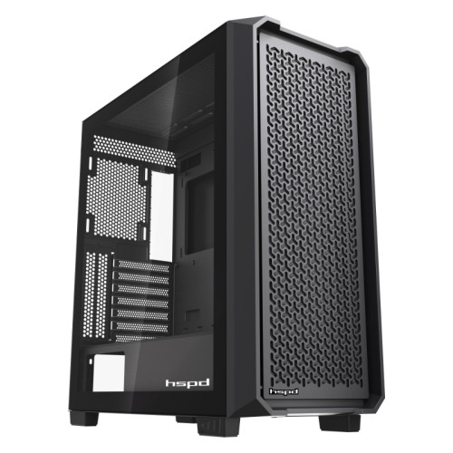 Корпус без блока питания/ Case HSPD F750, Mesh Full Tower, Black, TG, 0.6 SPCC, no fans, E-ATX, ATX, mATX, mITX 160/405/160mm 3x2.5