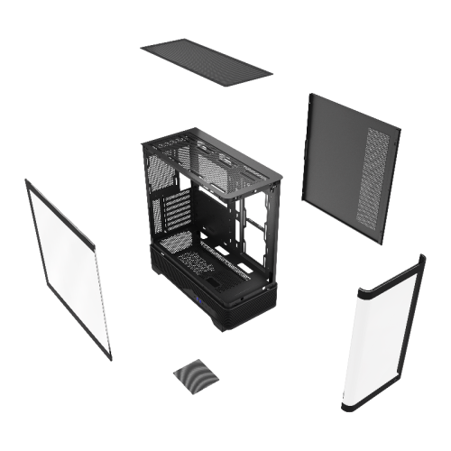 Корпус без блока питания/ Case HSPD F560, Mid Tower, Black, TG, 0.6 SPCC, no fans ATX, mATX, mITX 165/410/180mm 2x2.5 Корпус без блока питания/ Case HSPD F560, Mid Tower, Black, TG, 0.6 SPCC, no fans ATX, mATX, mITX 165/410/180mm 2x2.5