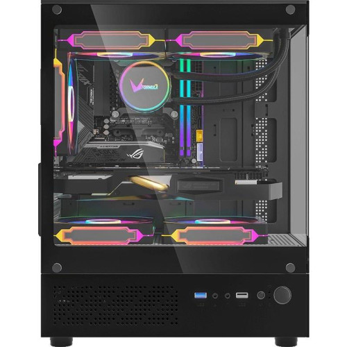 Корпус Formula Crystal Z1CM черный без БП mATX 5x120mm 1xUSB3.0 audio bott PSU