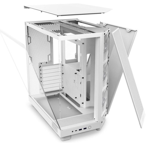 Корпус ПК без блока питания/ Case NZXT H6 Flow RGB (2023), Midi-Tower, TG, 3x120mm RGB, 2xUSB-A 3.2 + 1xUSB-C 3.2, ATX, mATX, mITX White
