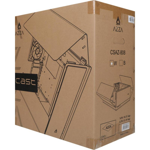 Корпус Azza Cast белый ATX 3x120mm 2x140mm 2xUSB3.0 audio bott PSU [CSAZ-808WM CAST]