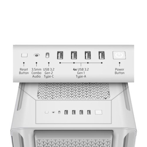 Корпус без блока питания/ Case Corsair 5000T, Midi-Tower, TG, no fan, 4xUSB-A 3.2, 1xUSB 3.2 Type-C, E-ATX, ATX, mATX, mITX White