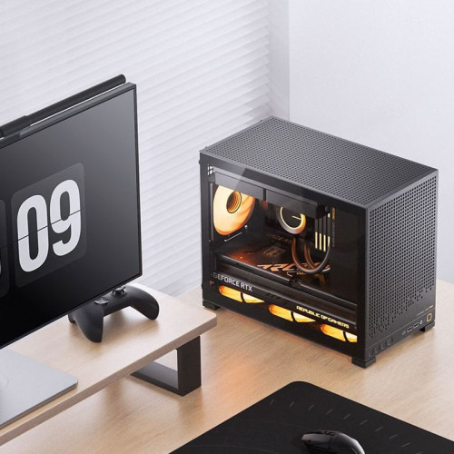 Корпус без блока питания/ Jonsbo D32 PRO BLACK, Mini-Tower , no fans, mATX, mITX,  2xUSB3.2 Gen1 Type-A, 1xUSB3.2 Gen 2 Type-C, 1xAUDIO, 1xMIC