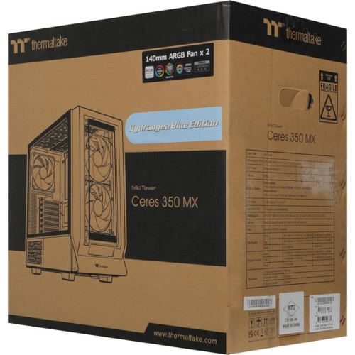 Корпус Thermaltake Ceres 350 MX Hydrangea голубой без БП E-ATX 2x140mm 2xUSB3.0 audio bott PSU