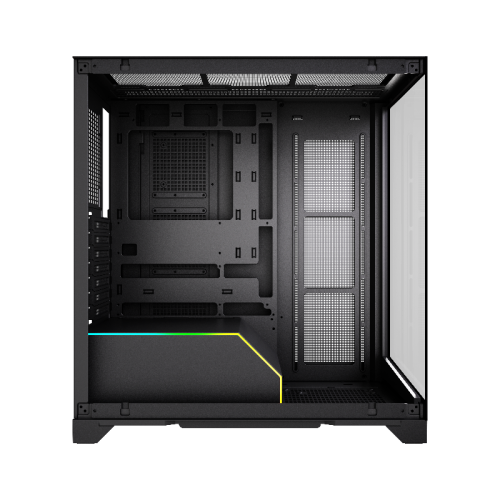 Корпус без блока питания/ Case HSPD F550, Mid Tower, Black, TG, 0.7 SPCC, no fans ATX, mATX, mITX 185/420/200mm 3x2.5