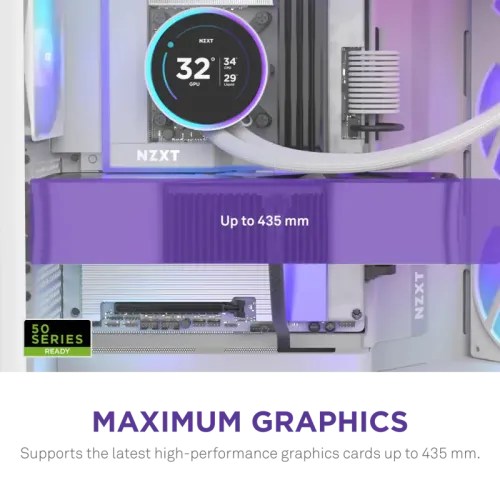 Корпус без блока питания/ Case NZXT H9 Flow RGB+ (2025), Midi-Tower, TG, 6x140mm RGB + 1x120mm RGB, 2xUSB-A 3.2 + 1xUSB-C 3.2, E-ATX, ATX, mATX, mITX White