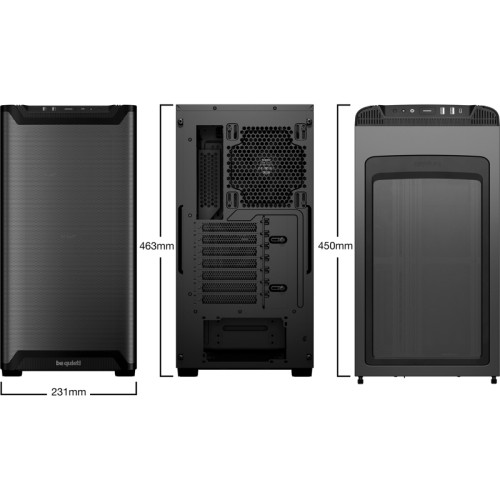 Корпус ПК без блока питания/ Case be quiet! PURE BASE 501 Airflow Window, Midi-Tower, TG, 2x140mm, 2xUSB-A 3.2, 1xUSB 3.2 Type-C, ATX, mATX, mITX Black