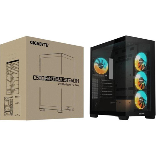 Корпус Gigabyte GB-C500P ST черный ATX 6x120mm 3x140mm 2xUSB3.0 audio bott PSU [28300-C500B-1CKR]