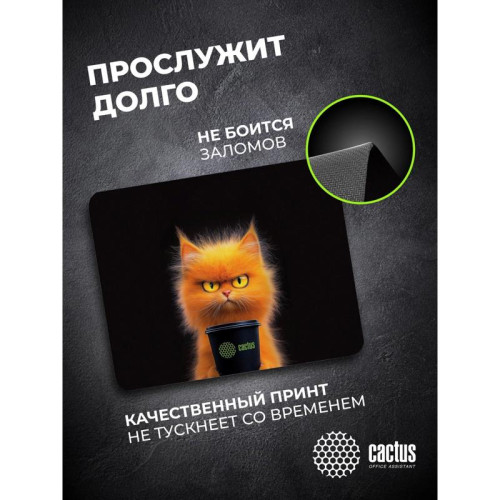 Коврик для мыши Cactus Red Cat 220x180x2мм (CS-MP-P11XS)