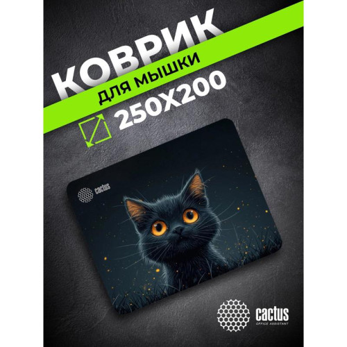 Коврик для мыши Cactus Black Cat 250x200x3мм (CS-MPC-D09S)
