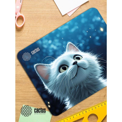 Коврик для мыши Cactus White Cat 300x250x3мм (CS-MPC-D11M)