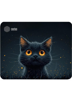 Коврик для мыши Cactus Black Cat 250x200x3мм (CS-MPC-D09S)