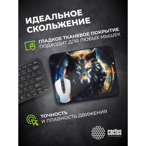 Коврик для мыши Cactus Wolf рисунок 400x300x3мм (CS-MP-PRO20XL)