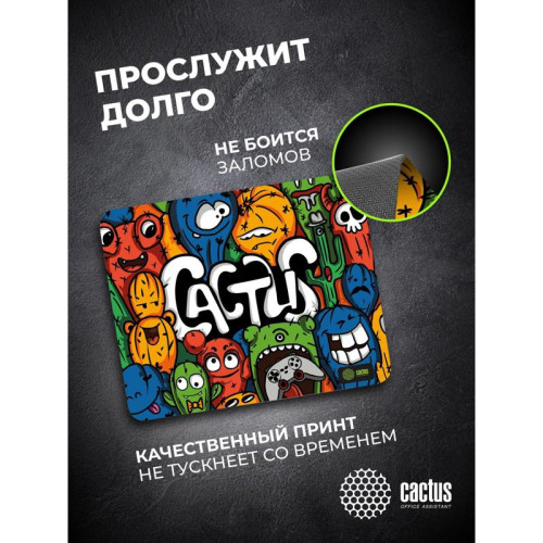 Коврик для мыши Cactus Colorful Cacti 300x250x3мм (CS-MPC-D03M)
