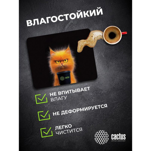 Коврик для мыши Cactus Red Cat 220x180x2мм (CS-MP-P11XS)