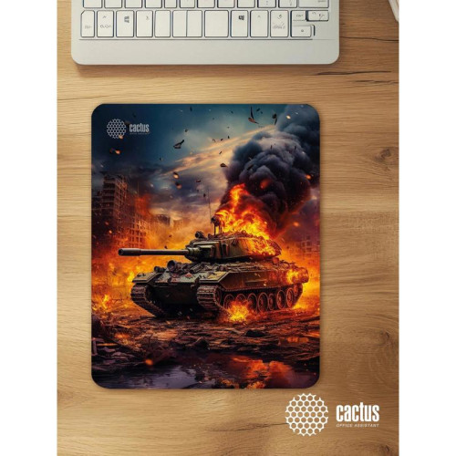 Коврик для мыши Cactus Burning tank рисунок 300x250x3мм (CS-MP-D04M)