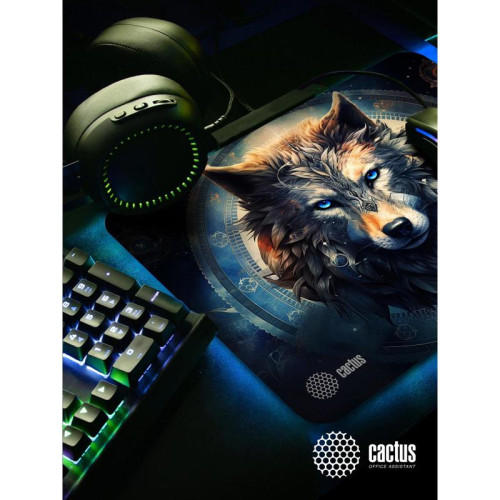 Коврик для мыши Cactus Wolf рисунок 400x300x3мм (CS-MP-PRO20XL)