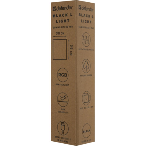 Коврик для мыши DEFENDER BLACK L LIGHT 50008 Коврик для мыши DEFENDER BLACK L LIGHT 50008