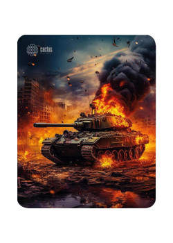 Коврик для мыши Cactus Burning tank рисунок 300x250x3мм (CS-MP-D04M)